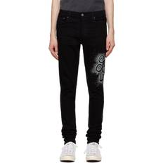 Amiri MA Swirl Crystal Skinny Jeans - Black