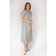 Women’secret Linen Blend Button Down Shirt Dress - Grey