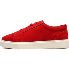P50 Leather Men's Trainers - Deep Red/White