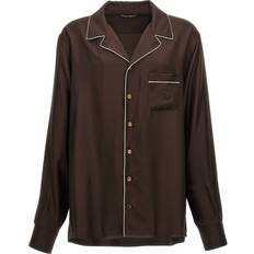 Dolce & Gabbana Brown Shirts Dolce & Gabbana DG Embroidery Shirt Marrone Grigio