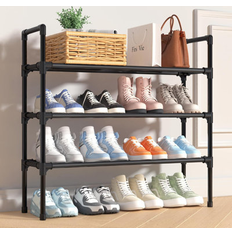 Ebern Designs Black Shoe Racks Ebern Designs 3-Tier Heavy-Duty Metal Organizer Shoe Rack