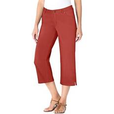 Woman Within Women Jeans Woman Within Plus Size Capri Stretch Denim Jean - Red Ochre