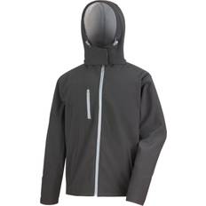 Result Core Mens Lite Hooded Softshell Jacket - Black/Grey