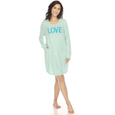 Green - Women Nightgowns Long Sleeve Sleepshirt - Mint