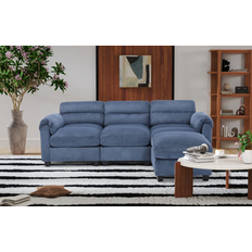 Ebern Designs Blue Sectional 5-Piece Corduroy Upholstered Modular Sectional Sofa