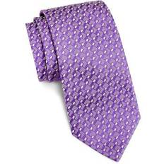 Purple Ties Geometric Silk Tie - Purple