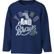 Grå Bluser & Tunikaer Name It Bluse - Sodalite Blue/Young And Brave