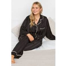 Satin Pyjamas Yours Satin Pyjama Set - Black