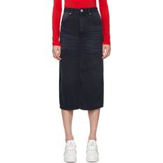 Denim Skirts - Grey Isabel Marant Tilauria Denim Midi Skirt - Faded Black