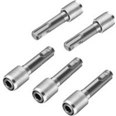 Tlily 5PCS SDS-Plus Drill Chuck Adapter, sds Plus Bit Adapter to 1/4 Inch 6.35mm Hex Socket Steel Holder