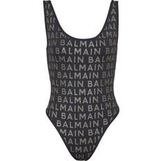 Balmain Swimwear Balmain Logo Print Sleeveless Swimsuit - Black