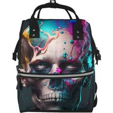 Stroller Accessories Kdxio Baby Diaper Backpack Modern Abstract Colorful Skull B