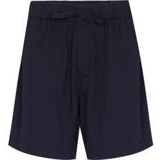 Organic Fabric - Unisex Trousers & Shorts Tekla High-Waisted Drawstring Poplin Shorts - Blue