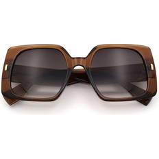 SA106 Womens Classy 90s Designer Sunglasses - Brown/Smoke