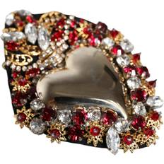 Brooches Dolce & Gabbana Gold Tone Brass Sacred Heart Crystal Embellished Brooch