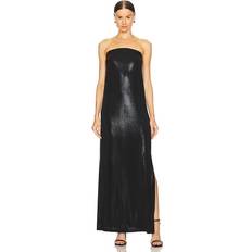 Norma Kamali Strapless Tailored Side Slit Gown - Black