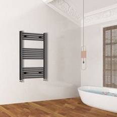 Heated Towel Rails Sky Bathroom Matte Straight Central Heating Towel Radiator 1000 x 450 mm Black
