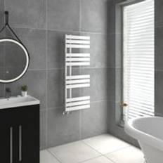Heated Towel Rails WarmeHaus D Shape Bathroom Radiator Warmer 1200 x 450 mm White