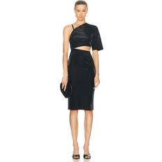 Moschino One Shoulder Cut Out Dress - Black