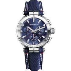 Michel Herbelin Newport Chronograph Blue Leather Strap Watch 37658AP15BL