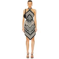 Balmain Clothing Balmain Halterneck Paisley Knit Midi Dress - Ivoire/Noir