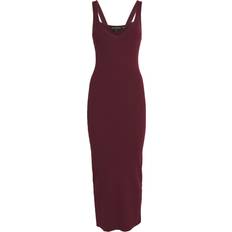 Good American Short Dresses Good American Women's Stretch Rib Knit Sleeveless Midi Dress - Oxblood