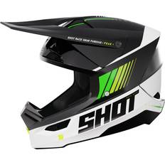 Motocross Helmets Motorcycle Helmets Shot Furious Peak Motocross Helmet, black-white-green, for Men