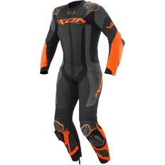 Motorcycle Suits Ixon Vortex 1-Piece Motorcycle Leather Suit, black-grey-orange, for Men