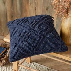 Navy cushion covers Fusion 100% Polyester Navy Cushion Cover Blue