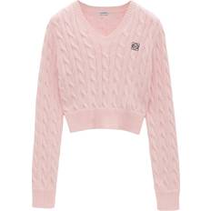 Loewe Cotton Cable-Knit Sweater - Pink