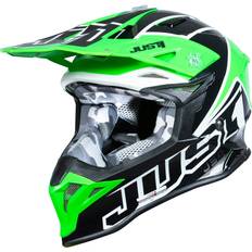 Just1 J39 Thruster Motocross Helmet, black-white-green, for Men