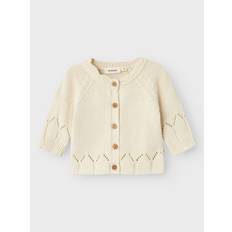 Beige Trøjer Name It Nbframla LS Knit Cardigan - Turtledove Strik