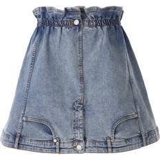 Moschino Kjolar Moschino Reversert Denim Skjørt med Rouches - Blue