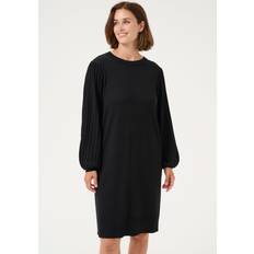 Midi Dresses - Silk Kaffe Lone Knit Knee Length Dress - Black Deep