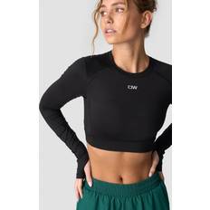 ICANIWILL Sweatere ICANIWILL Contrast Cropped Long Sleeve - Black