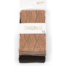 Oroblu Women's 2P Twins Jacquard Socks - Multi