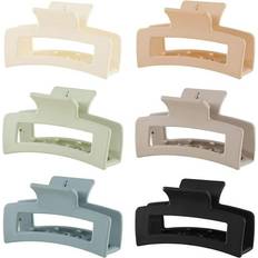 Hair Products Menkey 6 Pack Square Claw Clips 3.5 Medium