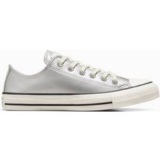 Converse Silver Trainers Converse Chuck Taylor All Star Metallic Leather - Silver/Egret/Black