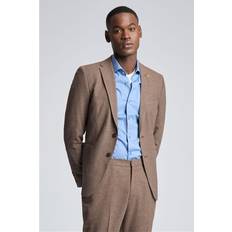 FARAH Slim Fit Flannel Suit Jacket - Brown