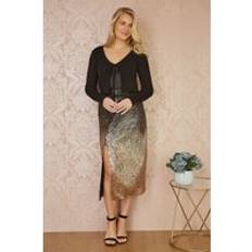 Gold Skirts Yumi Sequin Ombre Skirt - Black