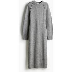 4XL Dresses H&M Knitted Bodycon Dress - Grey