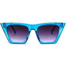 Sunglasses Loz Square Large Framed Retro Beach Sunglasses - Blue