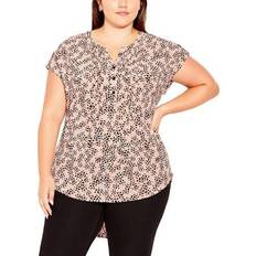 Evans Tops Evans Plus Womens Hi-Low Button Blouse - Detail