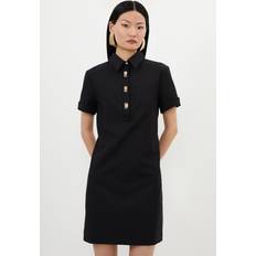 Clothing Karen Millen Techno Cotton Woven Short Shirt Dress - Black