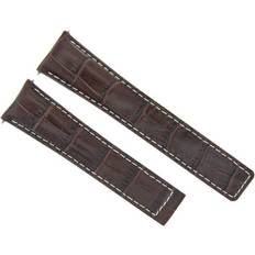 Watch Straps Ewatchparts 19MM LEATHER BAND FOR TAG HEUER CARRERA TWIN TIME CV2110 WV211A BROWN WS