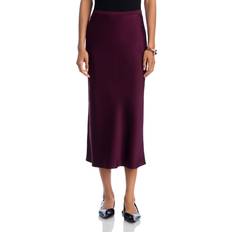 Anine Bing Kjoler Anine Bing Bar Silk Midi Skirt - Burgundy