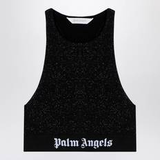 Palm Angels M Blouses Palm Angels Lurex Top In Viscose Blend - Black