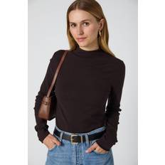 Tops French Connection Cosysoft Mock Neck Sweater - Chocolate