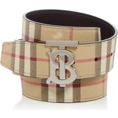Burberry Belts Burberry Reversible Check TB Belt - Beige/Silver