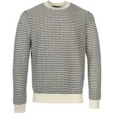 Emporio Armani White Jumpers Emporio Armani Intarsia-Knit Logo Wool Jumper - Gray